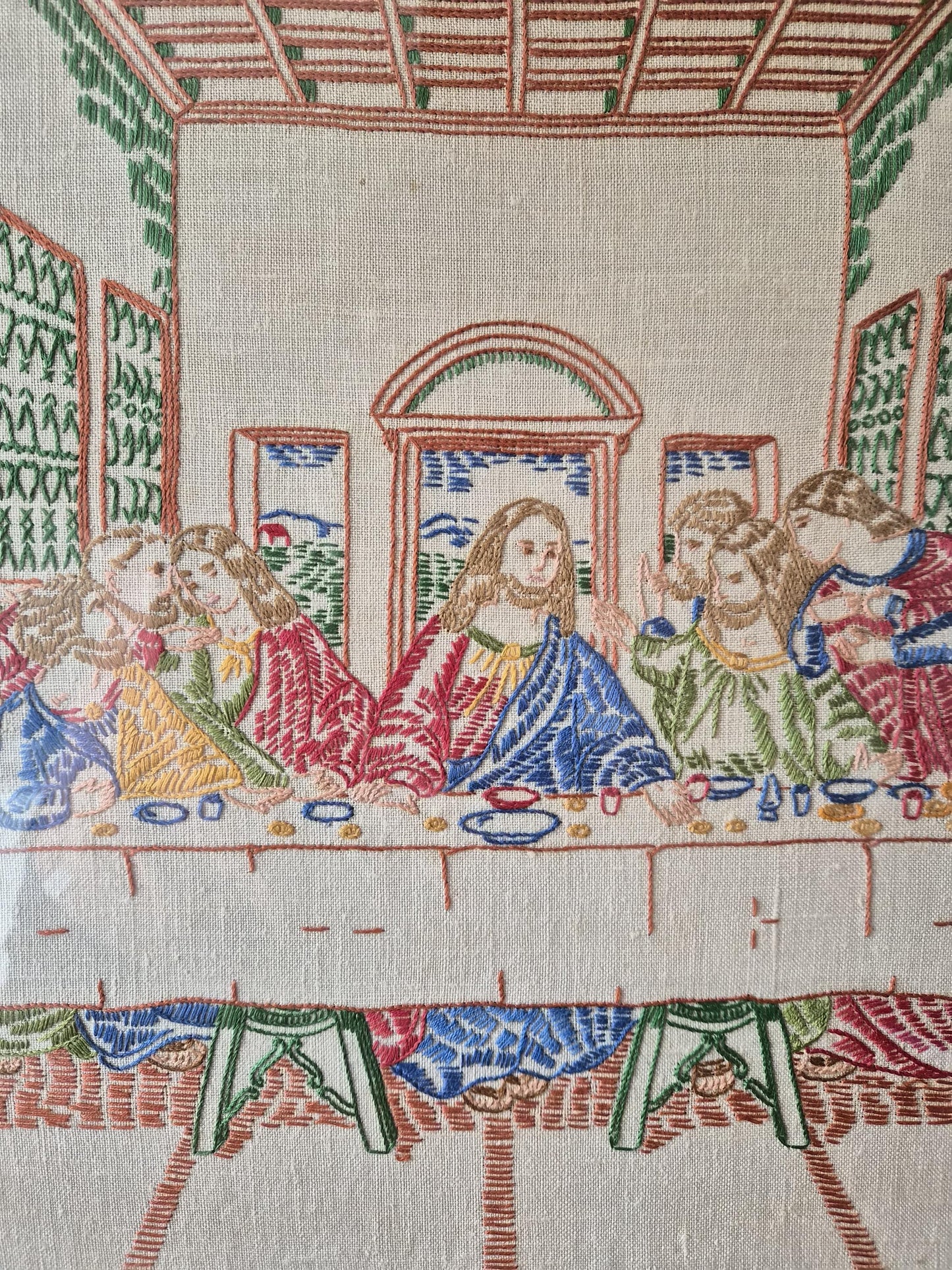 Last Supper Framed Embroidery