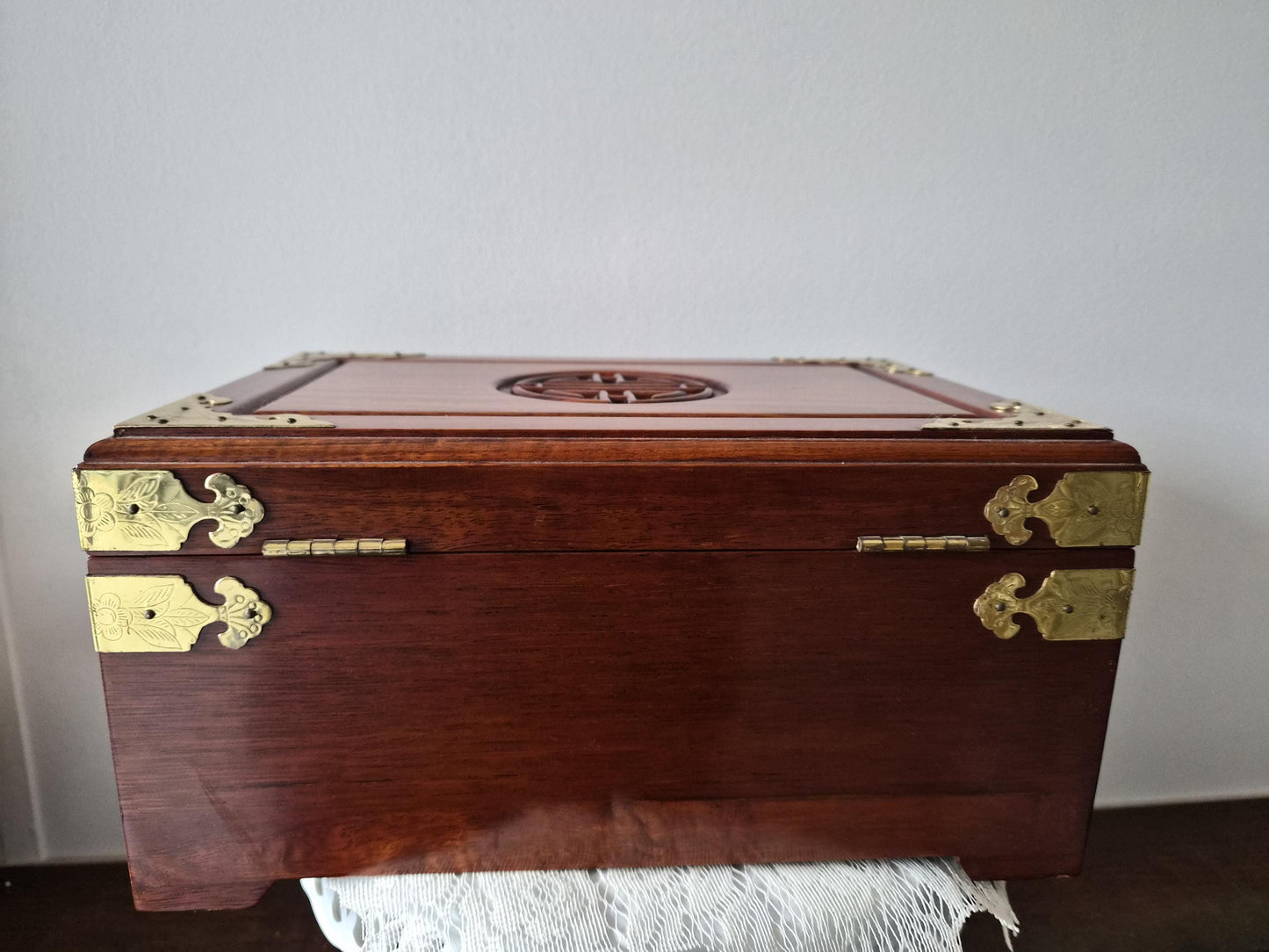 Mahogany Asian Jewelry Box