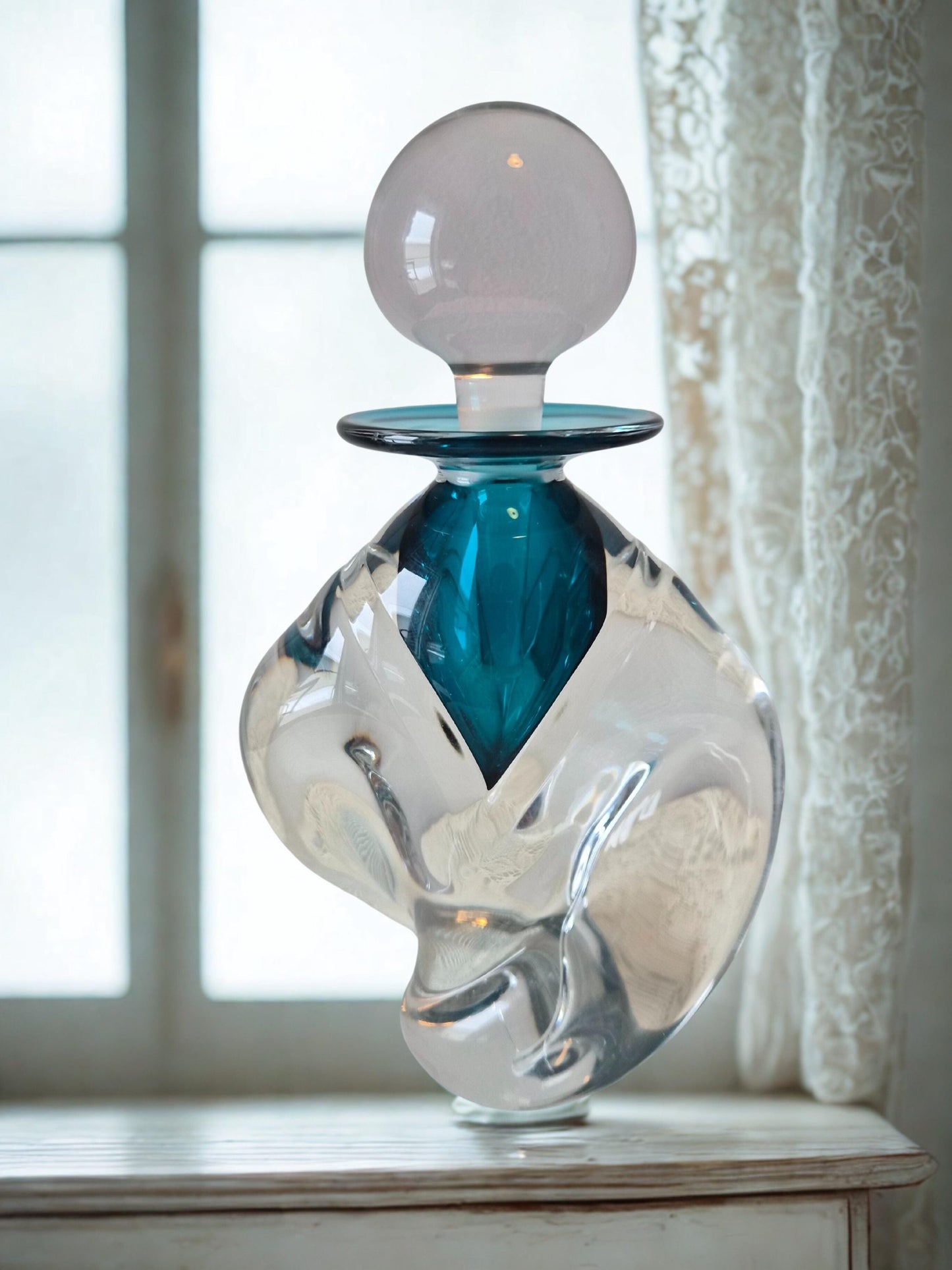 Perfume Art Glass Decanter Bottle -  Signed M. Trimpol