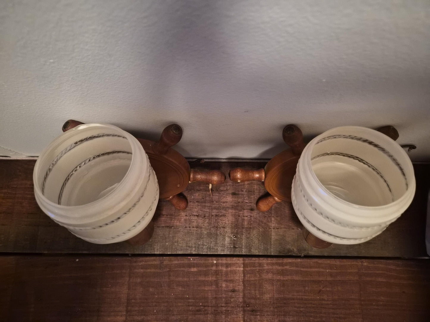 Vintage Art Deco Ship Wheel Light Sconces