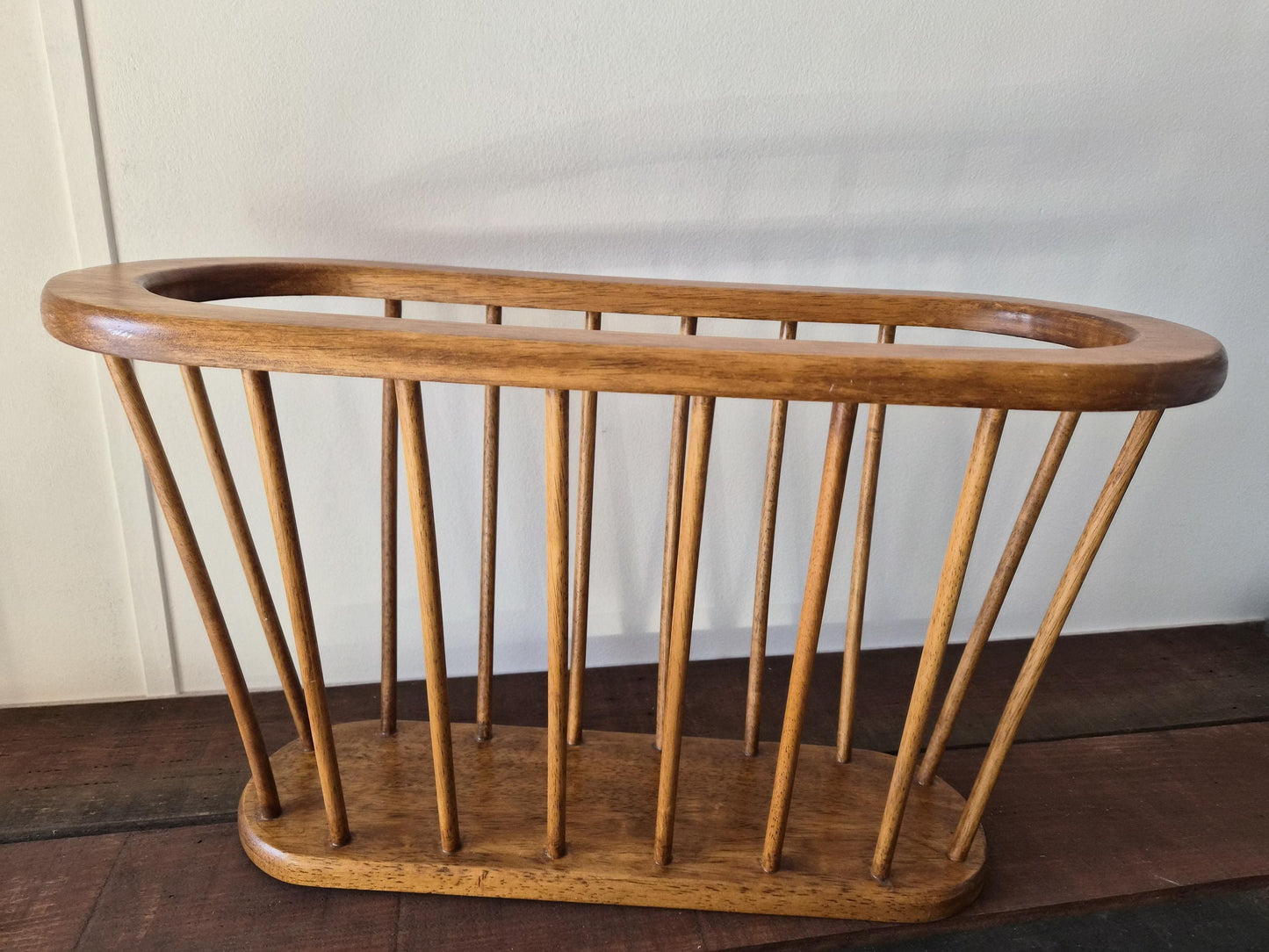 Walnut Wood Spindle Magazine Holder