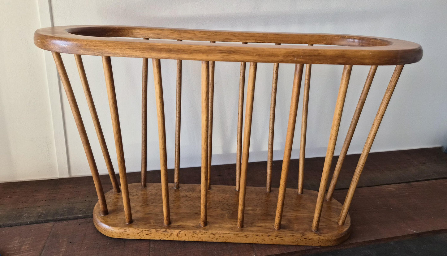 Walnut Wood Spindle Magazine Holder