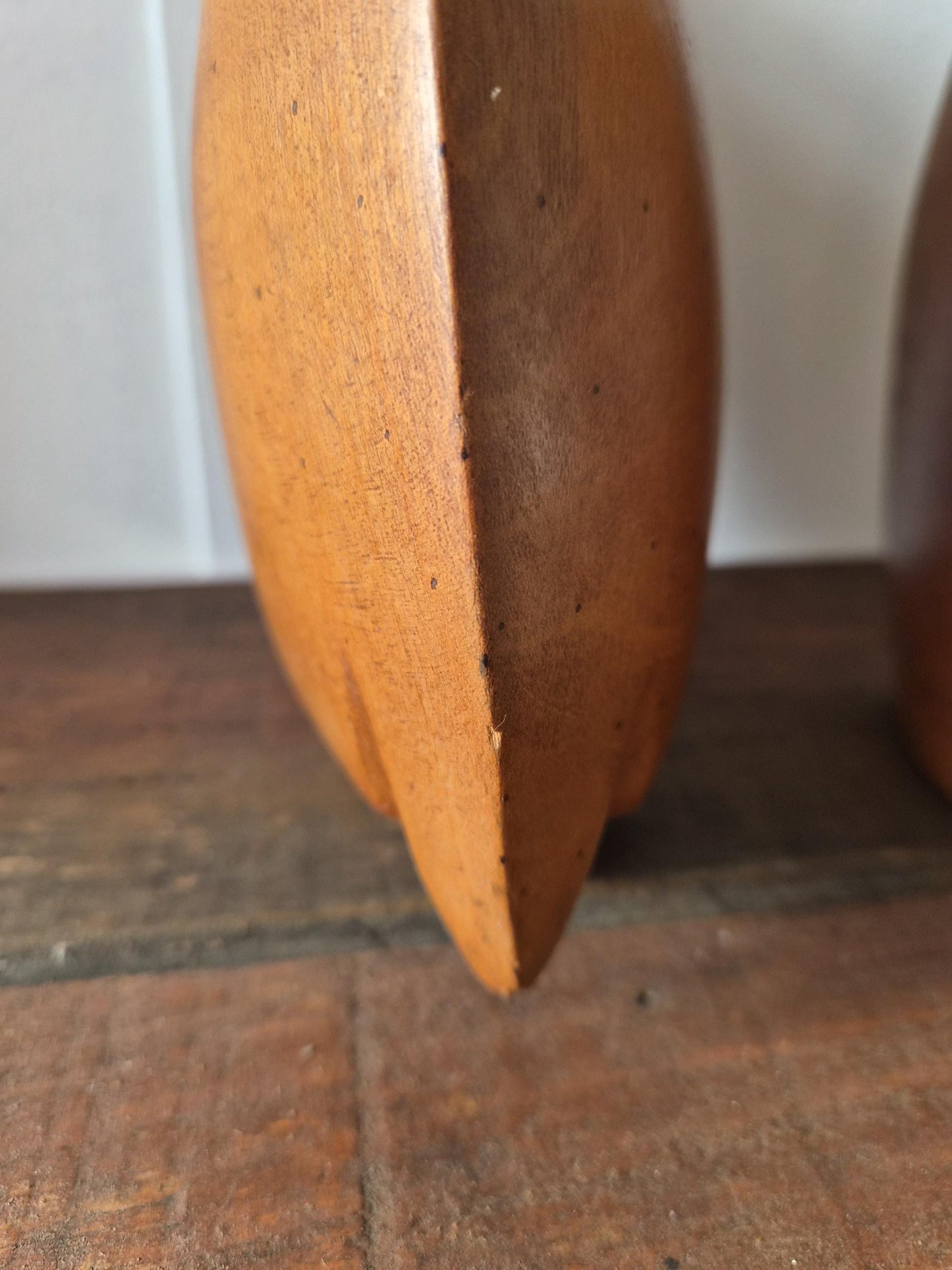 Retro Teak Wood Guinea Fowl Family