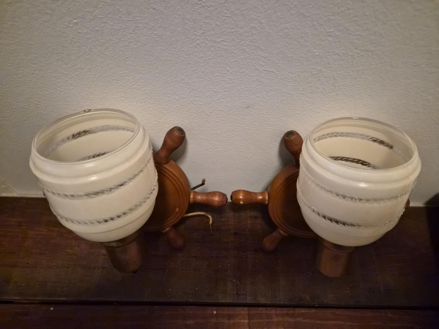 Vintage Art Deco Ship Wheel Light Sconces