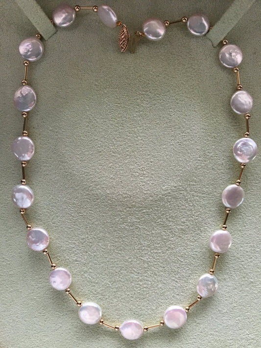 Estate 14K Coin Pearl Necklace