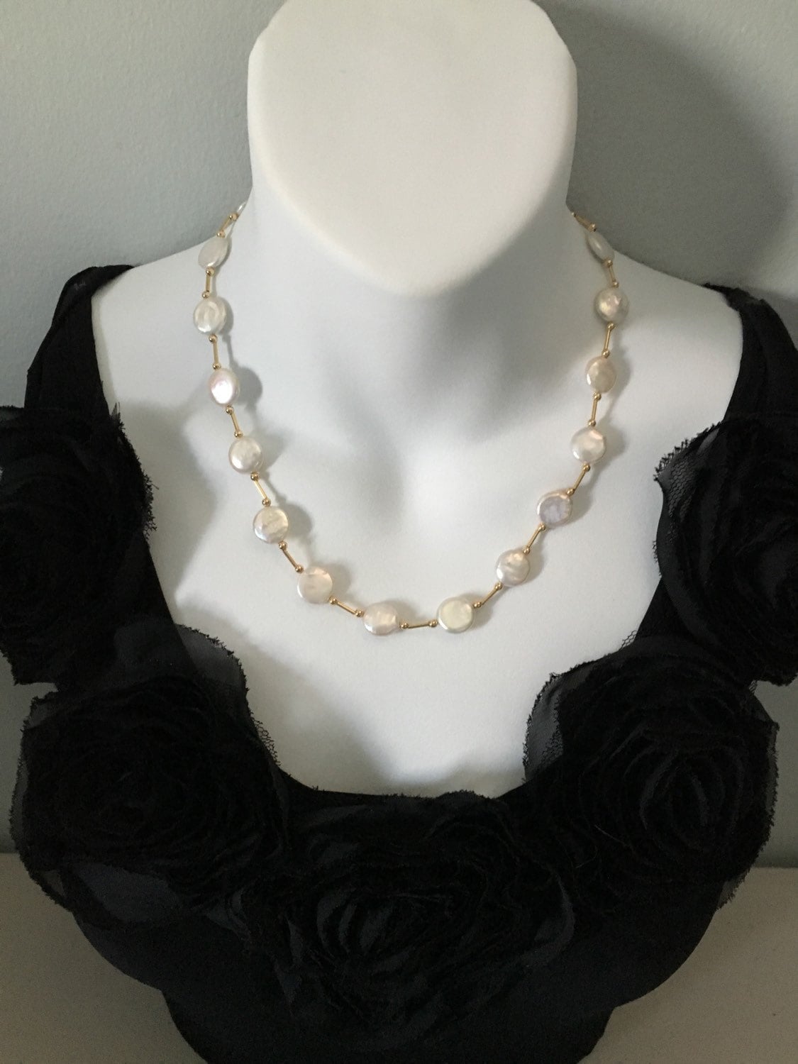 Estate 14K Coin Pearl Necklace
