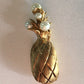 Estate 14K Yellow Gold Satin Brushed Pineapple Pin Brooch with Pearls - In-person Pickup Only