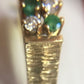 Vintage Estate 18K Yellow Gold Emerald and Diamond Cocktail Ring *In-person Pickup Only*