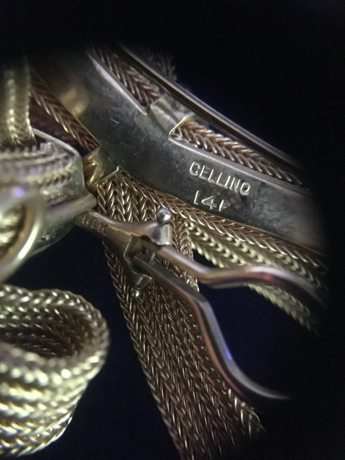 Estate Vintage Cellino 14K Yellow Gold and Pink Sapphire Bow Brooch w/Matching 14K Clip-On Earrings *In-Person pickup only*