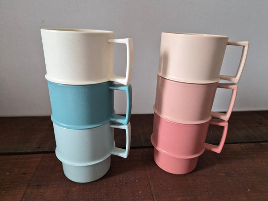 Vintage Cool Colors Tupperware Mugs