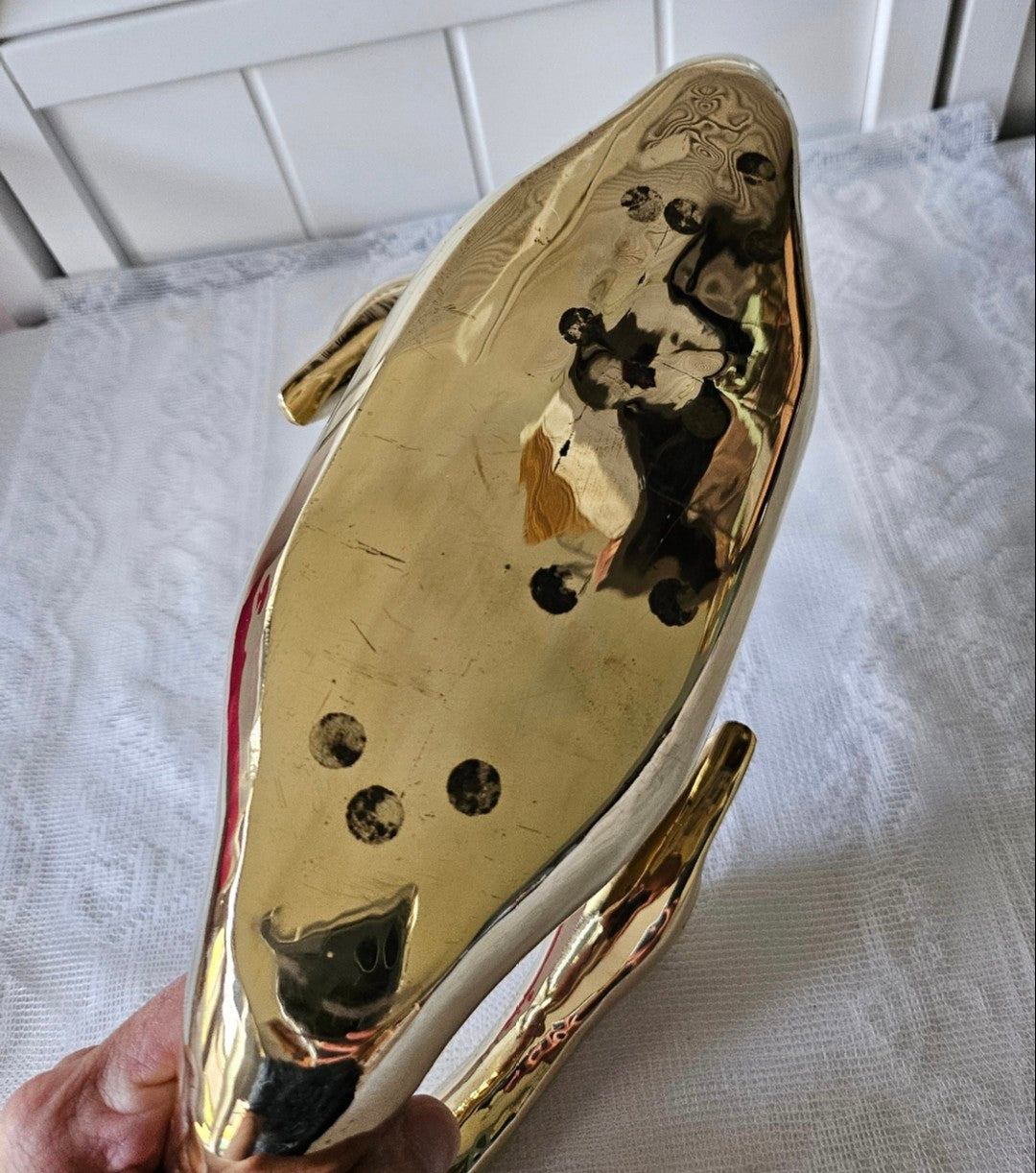 Brass Swans Decor Planter