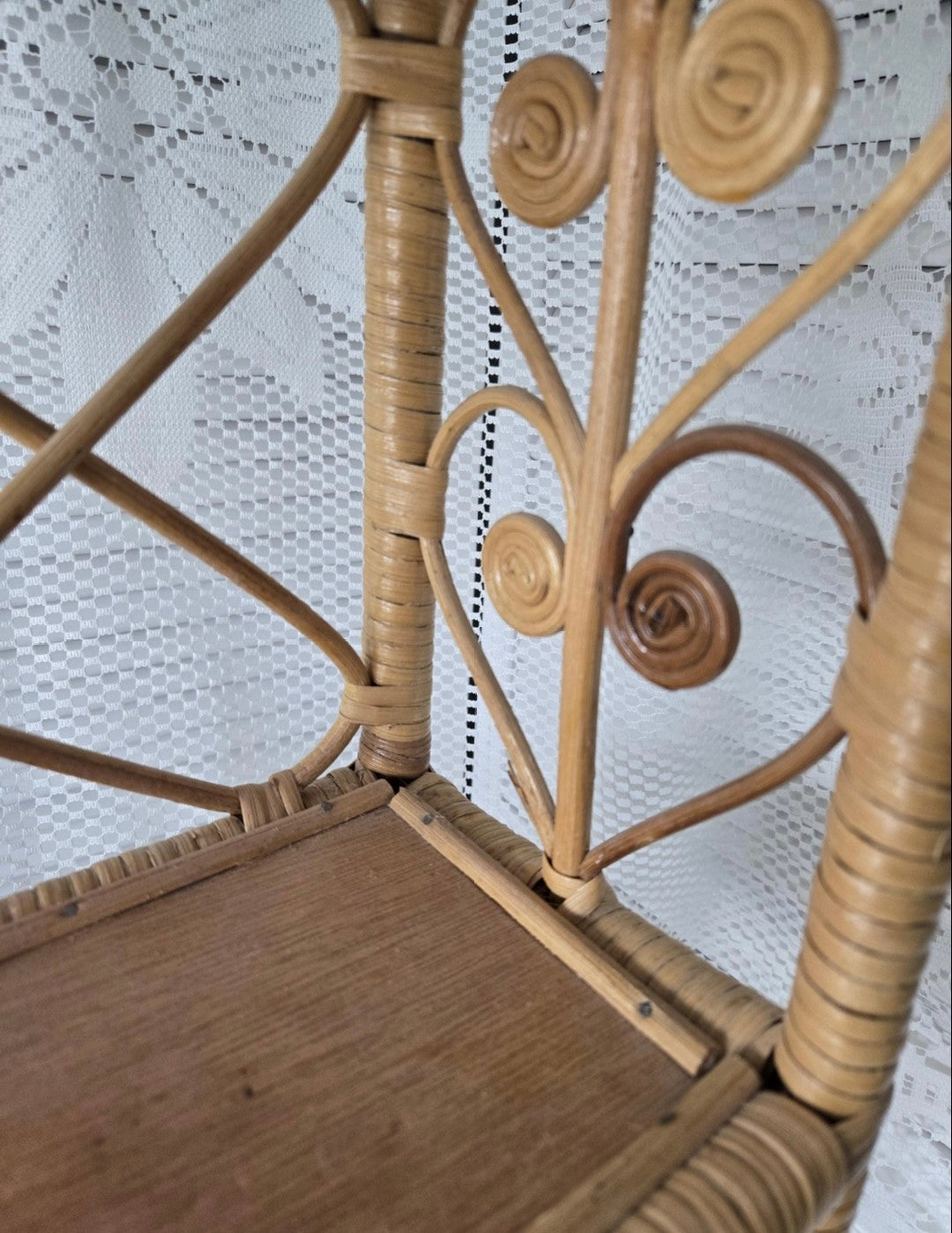 Vintage Rattan & Wicker Wall Shelf