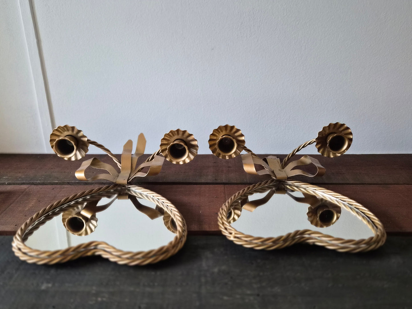 *Sold* Heart Wall Mirror Candle Sconces