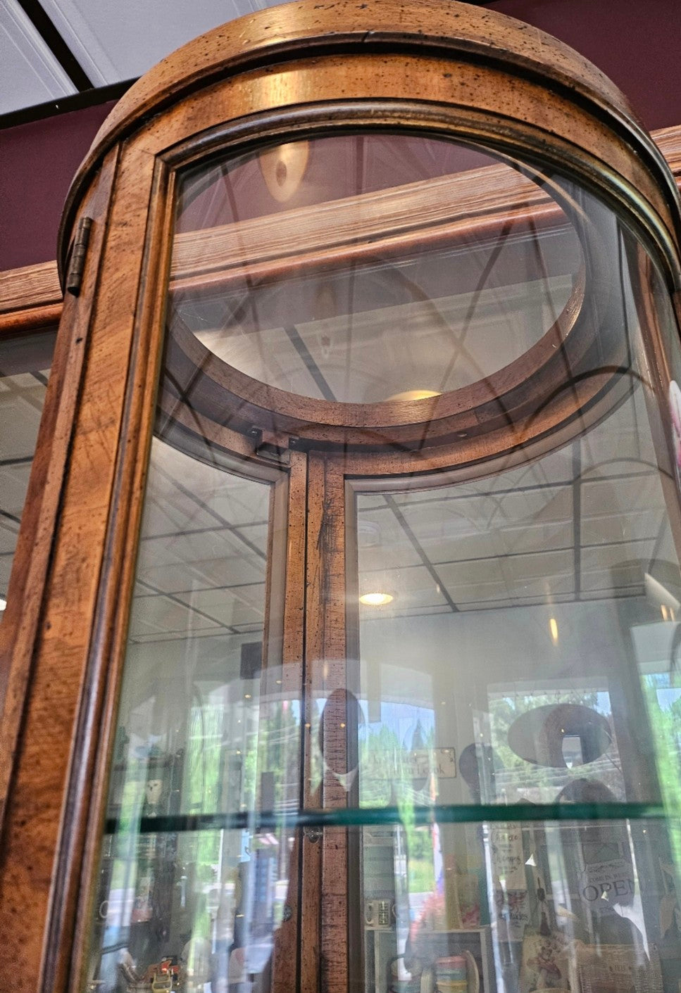 Weiman Curved Glass Curio Cabinet - Local Pickup Only in East Aurora, NY