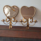 *Sold* Heart Wall Mirror Candle Sconces