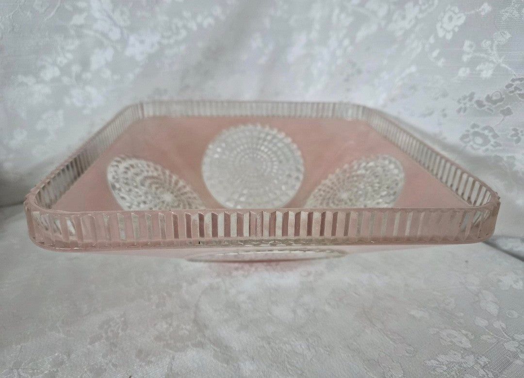 Pink Art Deco Glass Ceiling Shade
