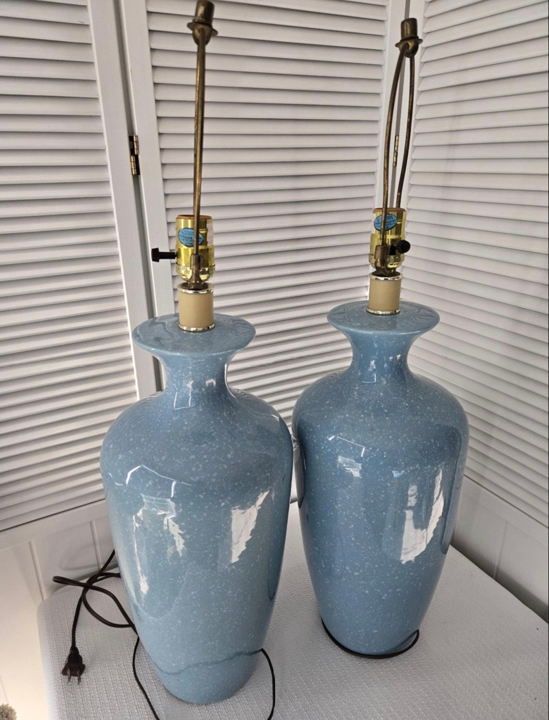 Ceramic Speckle Table Lamps (2)