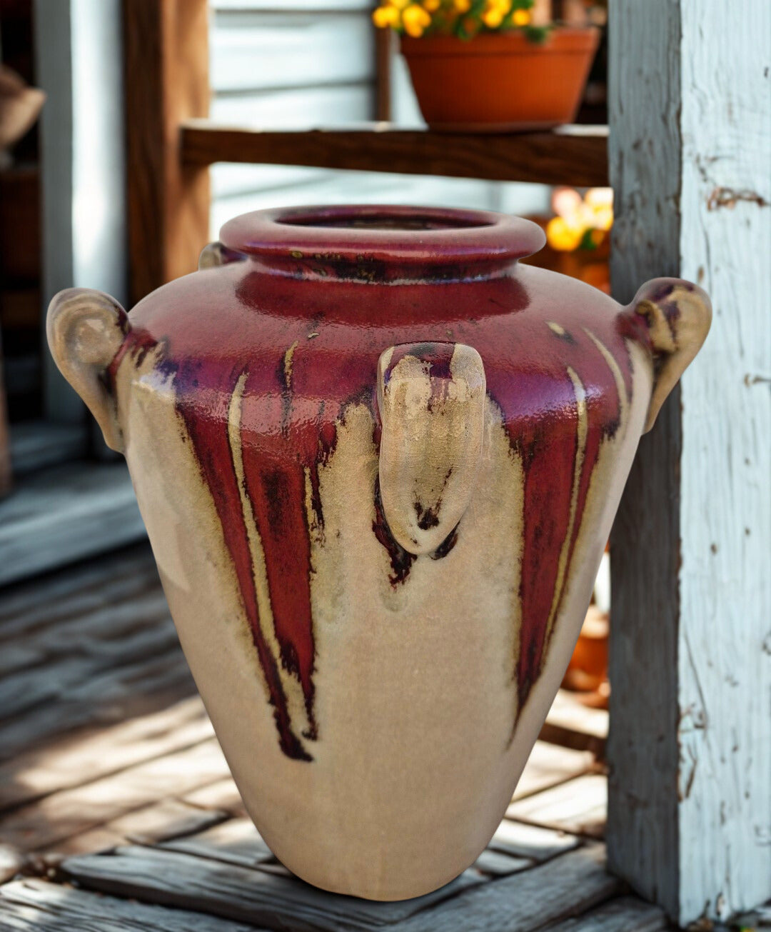 Glazed Pottery Urn Vase
