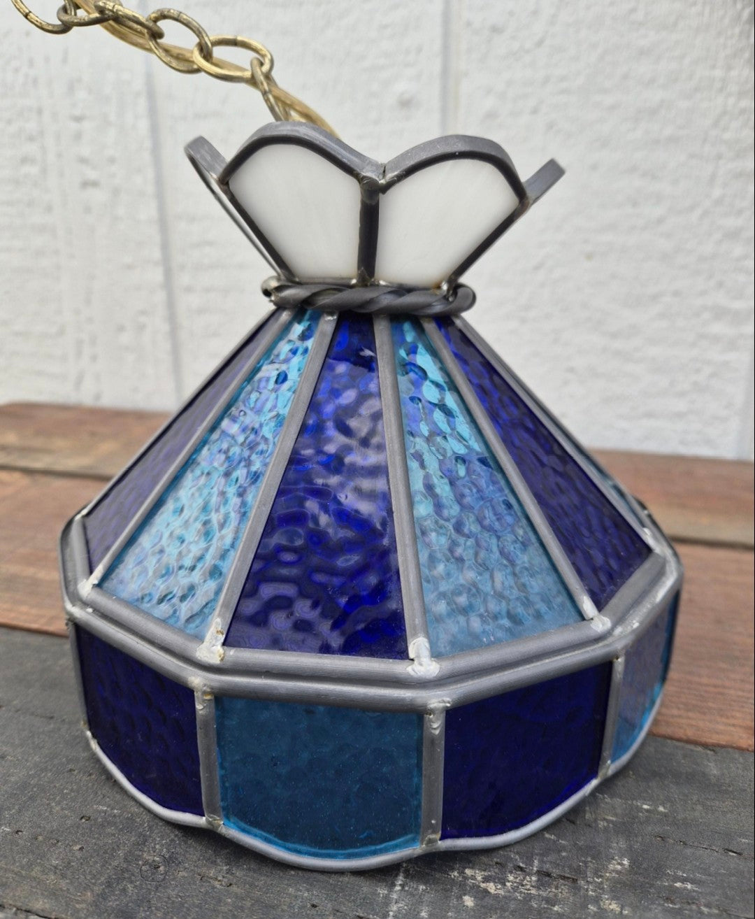 Blue Stained Glass Swag Light