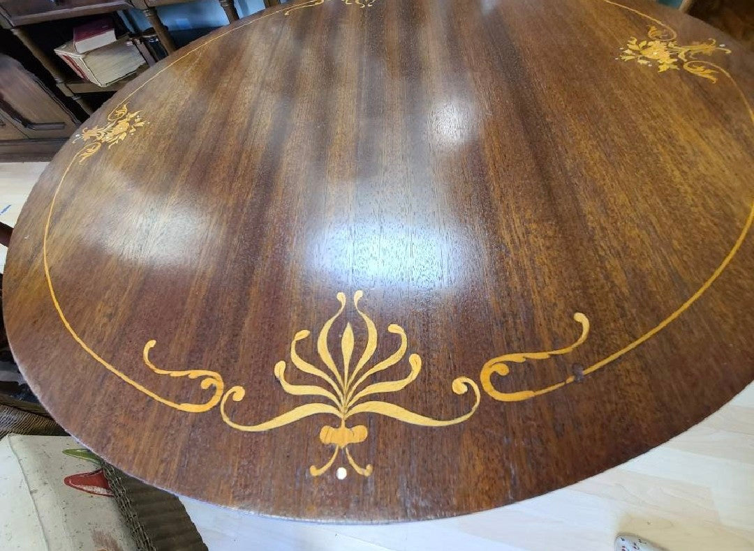 Gorgeous Mahogany Inlaid Tilt Pie Table *Local Pickup Only* - East Aurora, NY