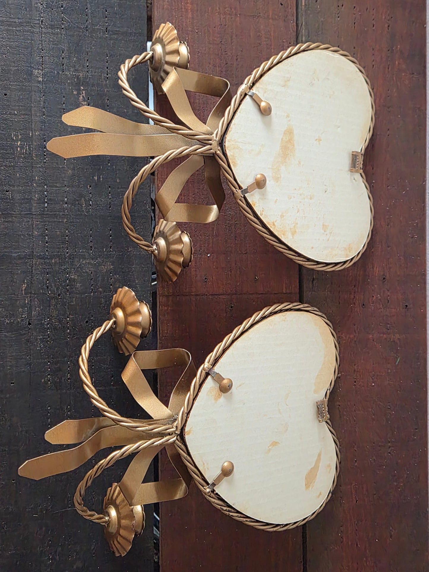 *Sold* Heart Wall Mirror Candle Sconces