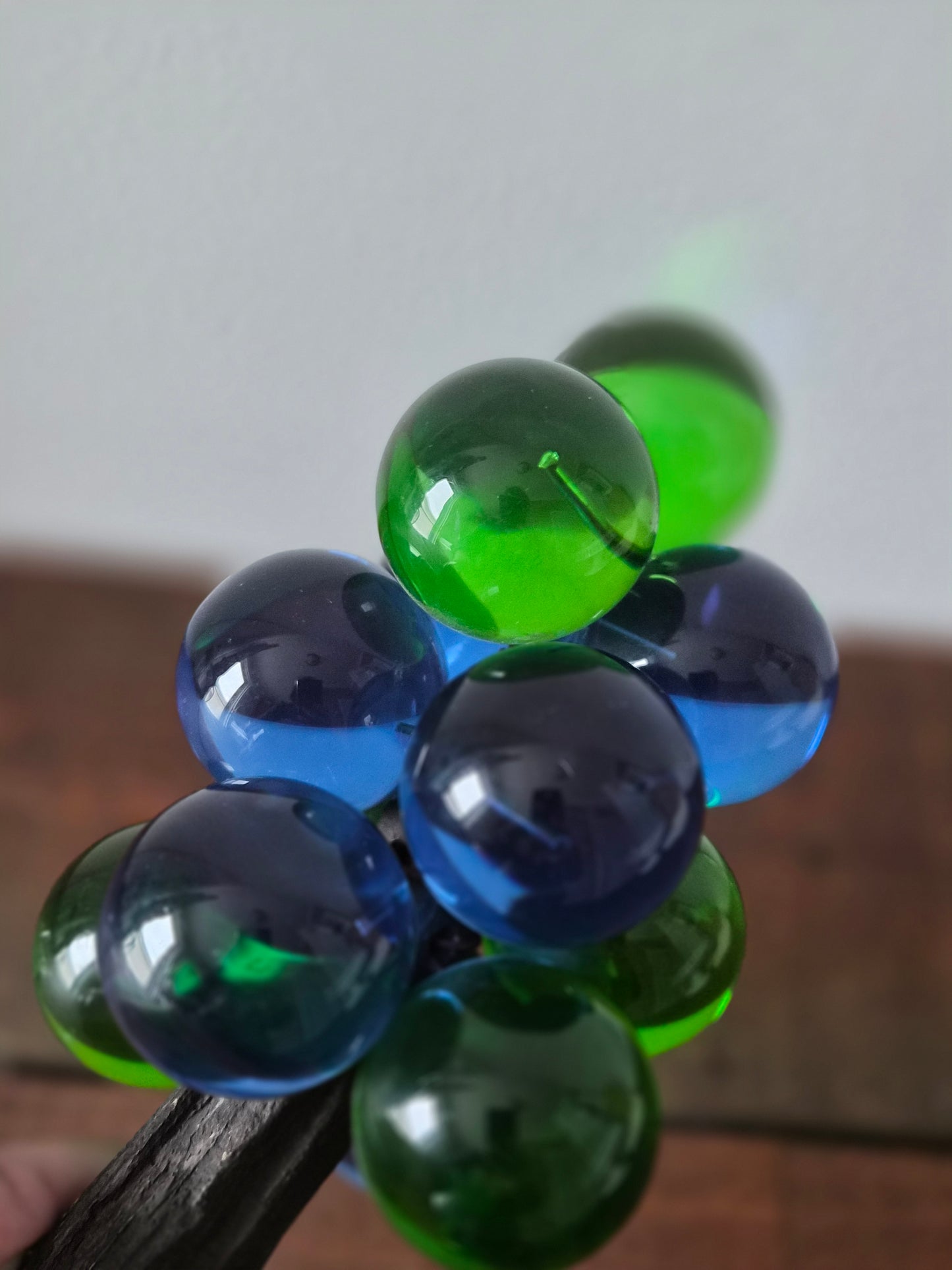 Retro Lucite Blue Green Grape Cluster