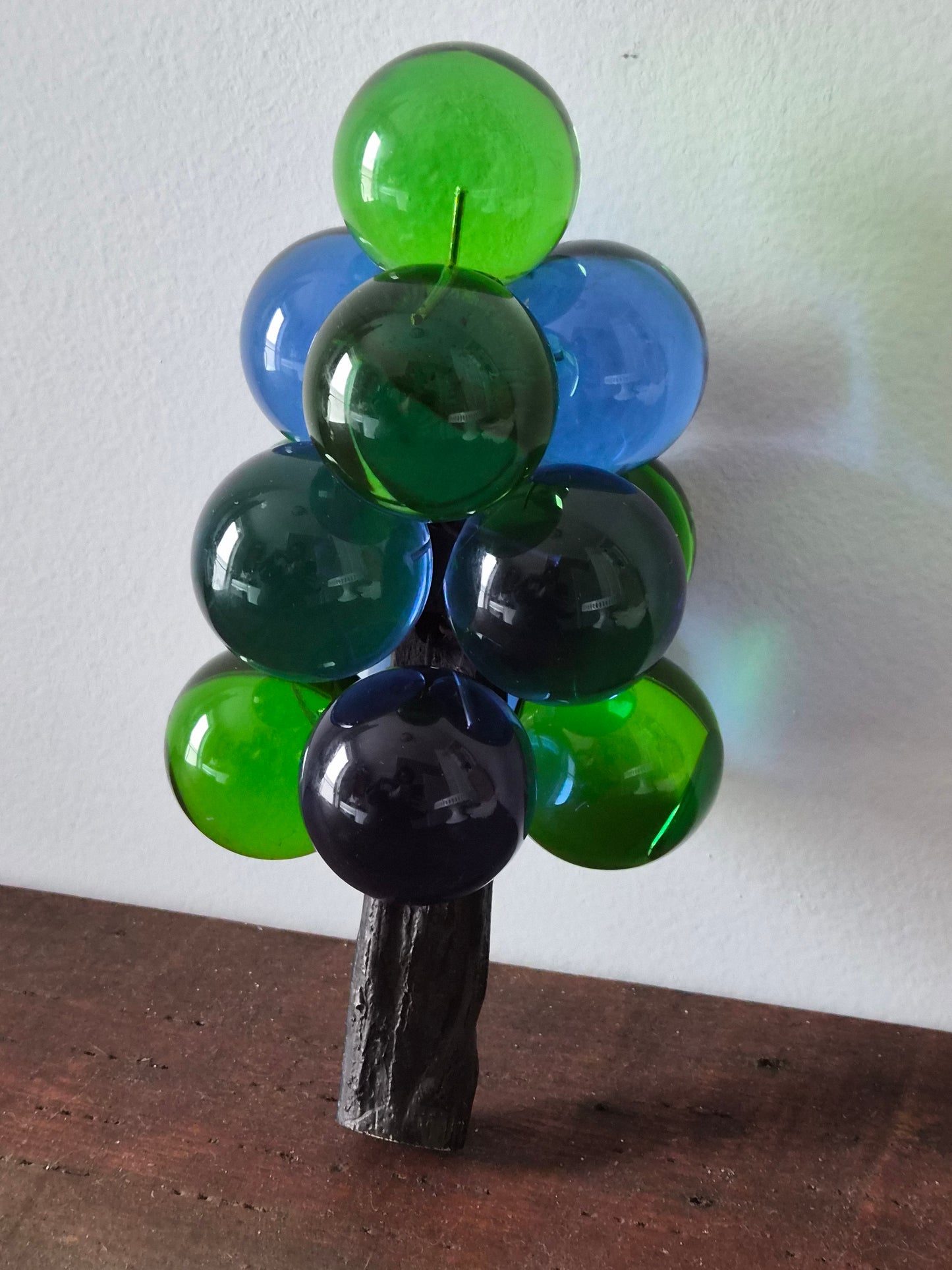 Retro Lucite Blue Green Grape Cluster