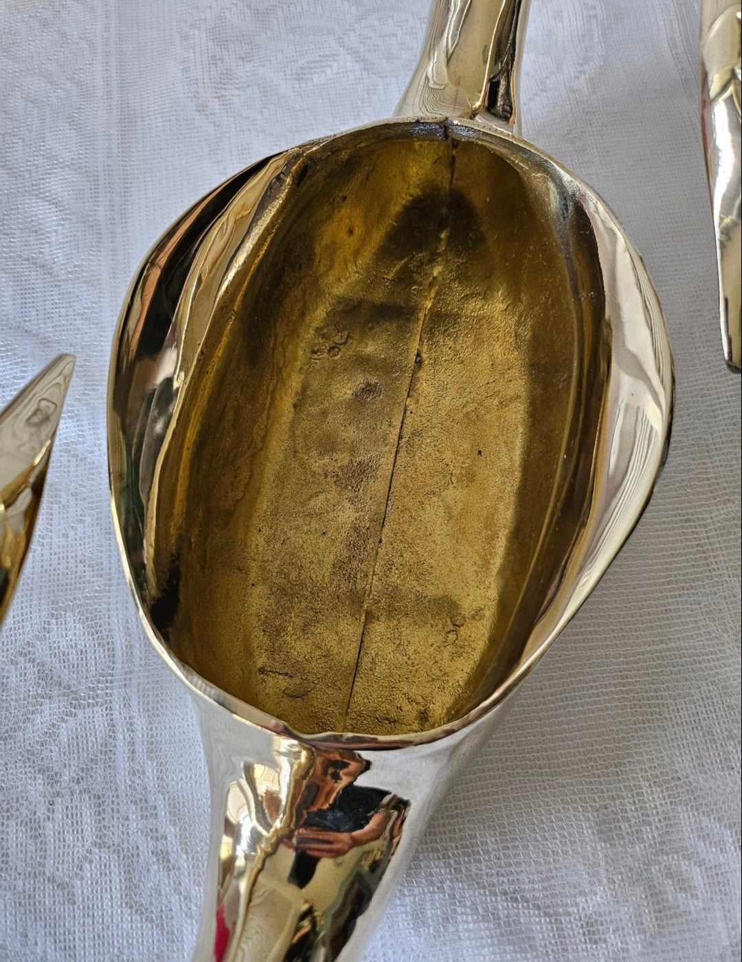 Brass Swans Decor Planter