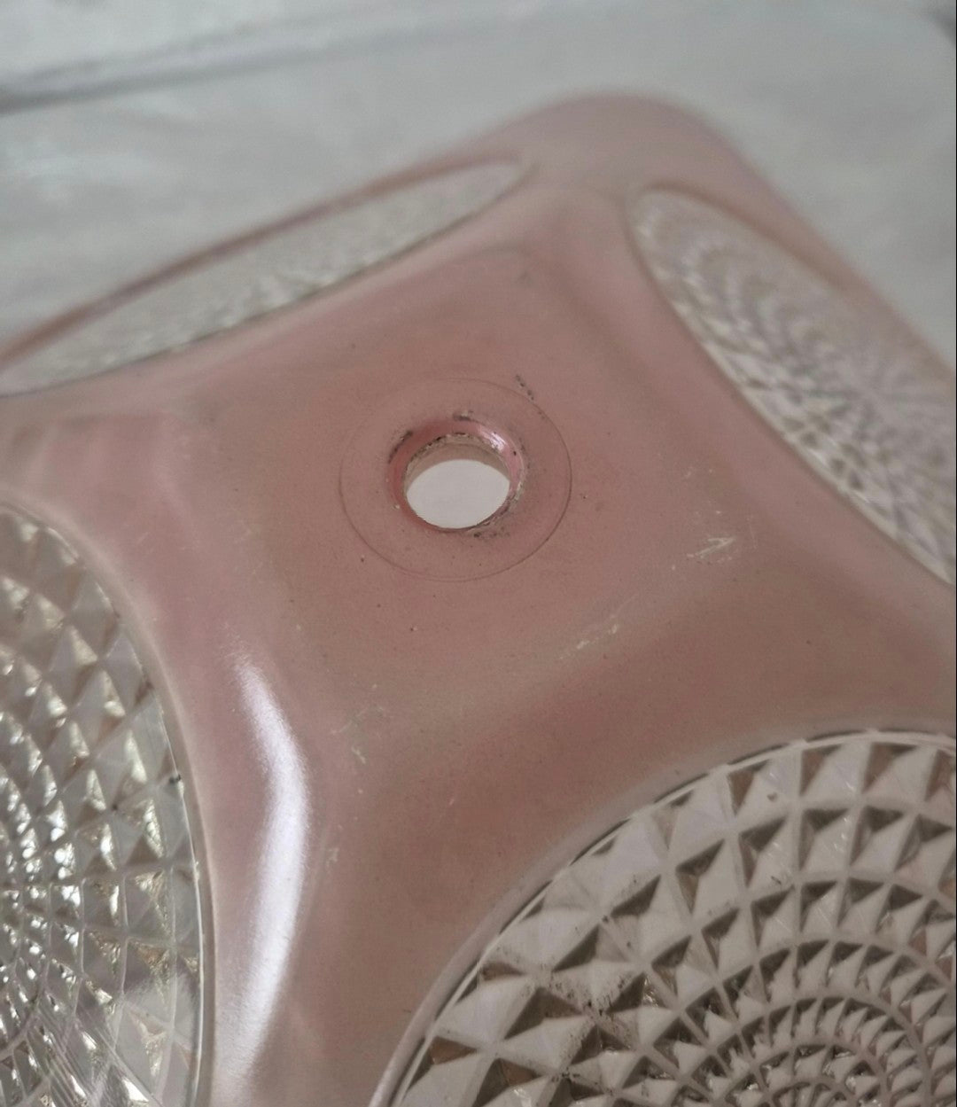 Pink Art Deco Glass Ceiling Shade