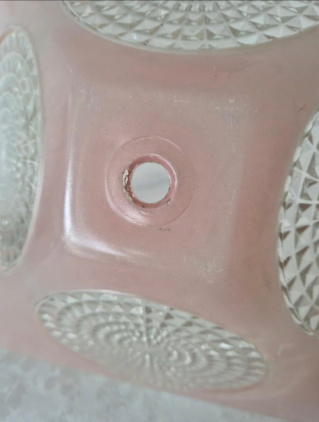 Pink Art Deco Glass Ceiling Shade