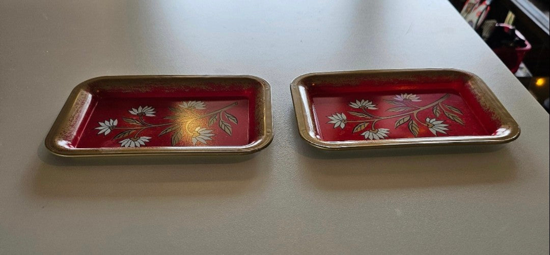 Daisy Mini Metal Coaster Trays (5)