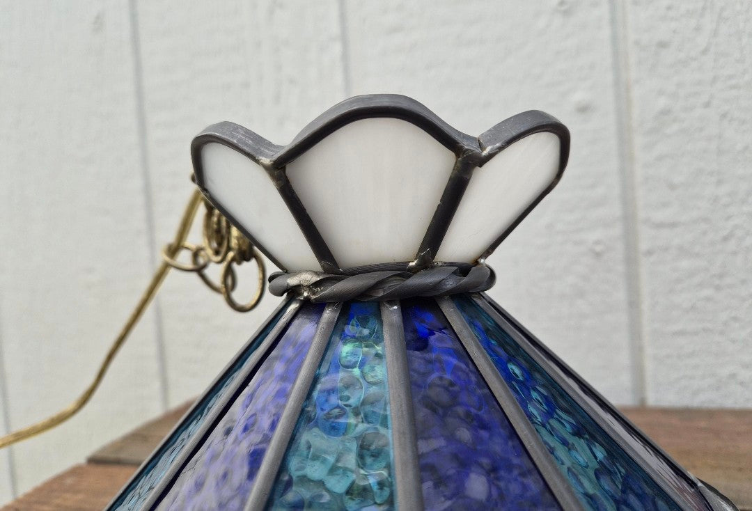 Blue Stained Glass Swag Light