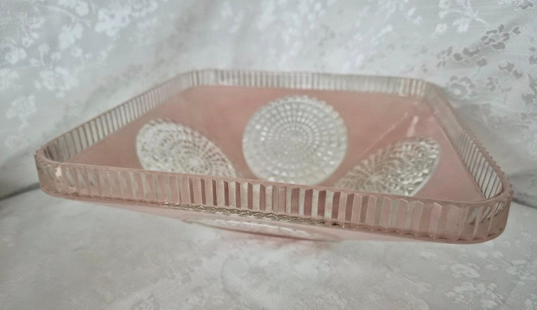 Pink Art Deco Glass Ceiling Shade
