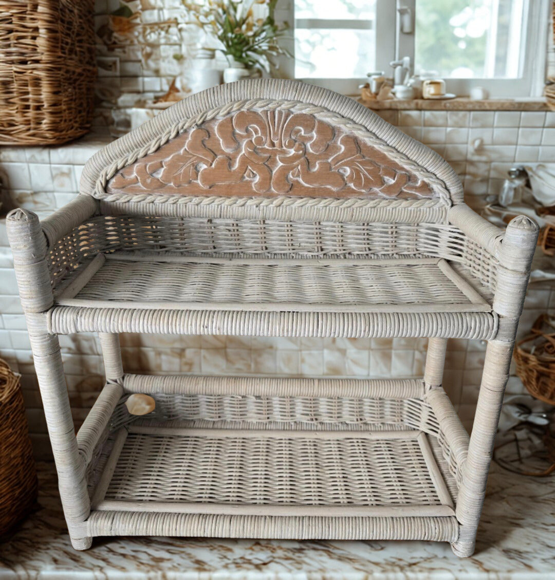 Vintage Wicker Wall Shelf