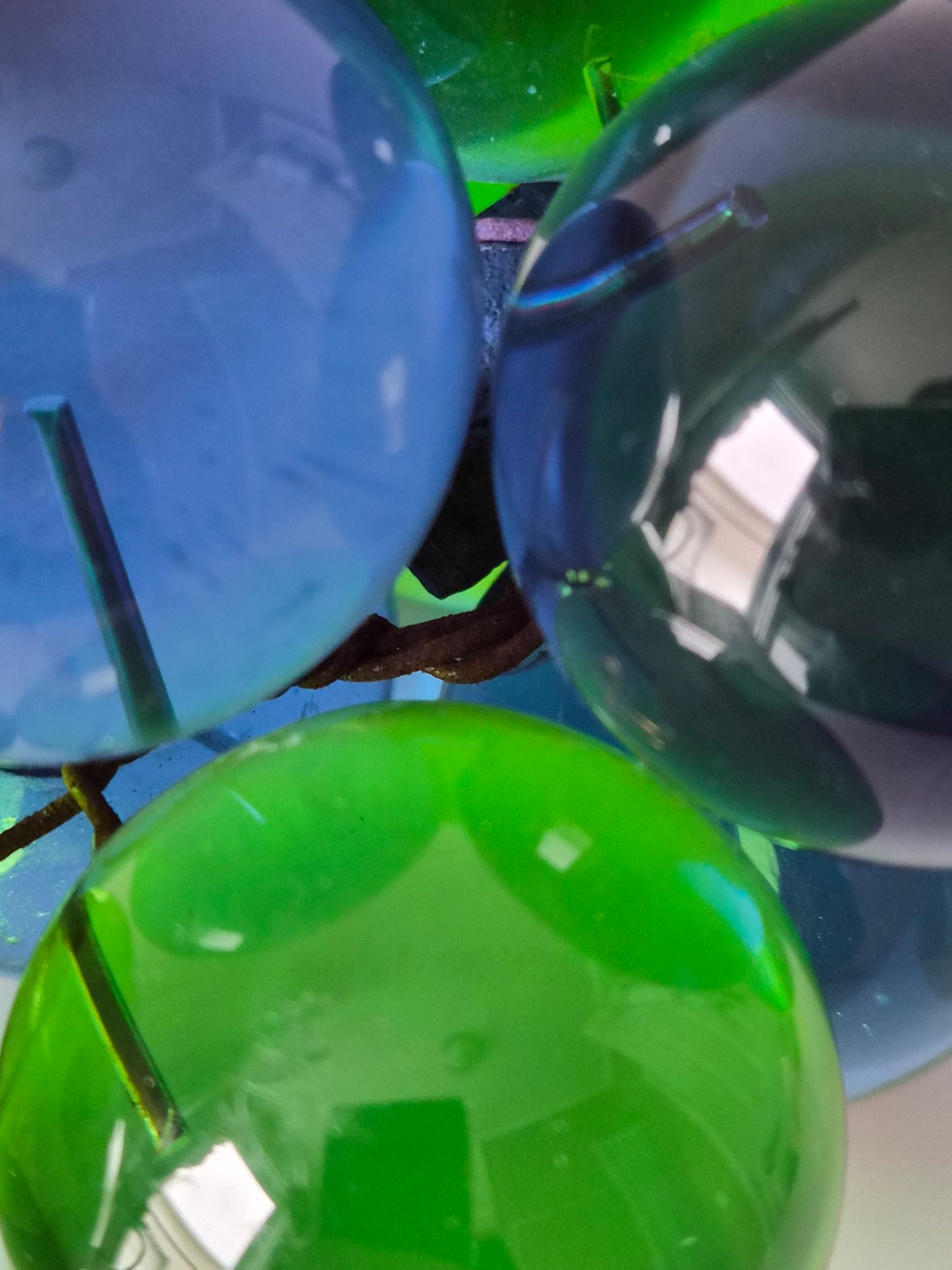 Retro Lucite Blue Green Grape Cluster