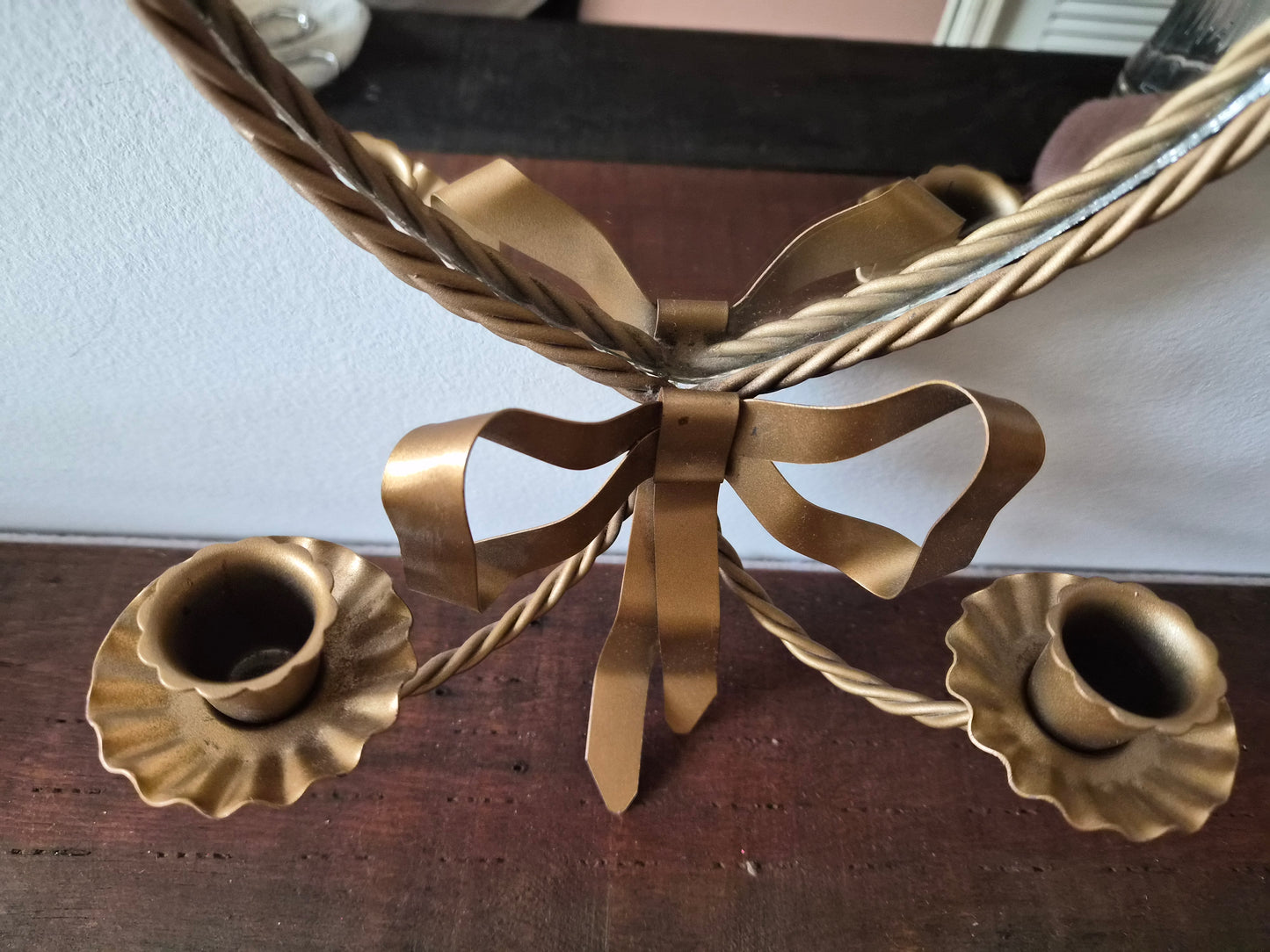 *Sold* Heart Wall Mirror Candle Sconces