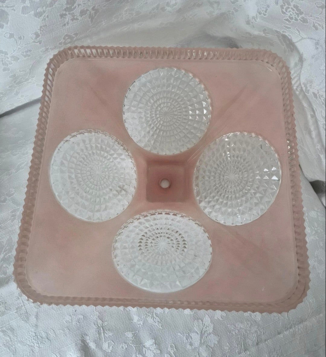 Pink Art Deco Glass Ceiling Shade