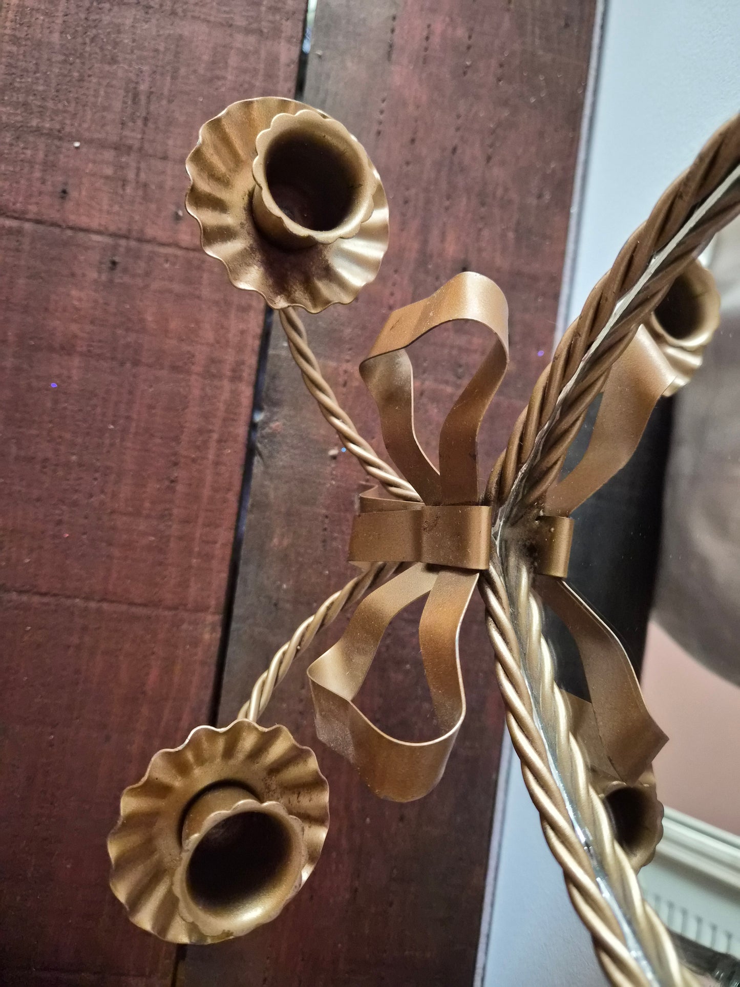 *Sold* Heart Wall Mirror Candle Sconces