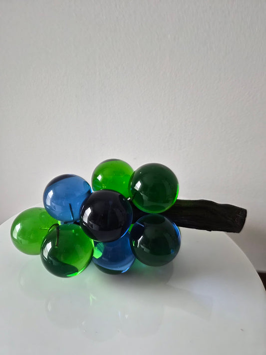 Retro Lucite Blue Green Grape Cluster