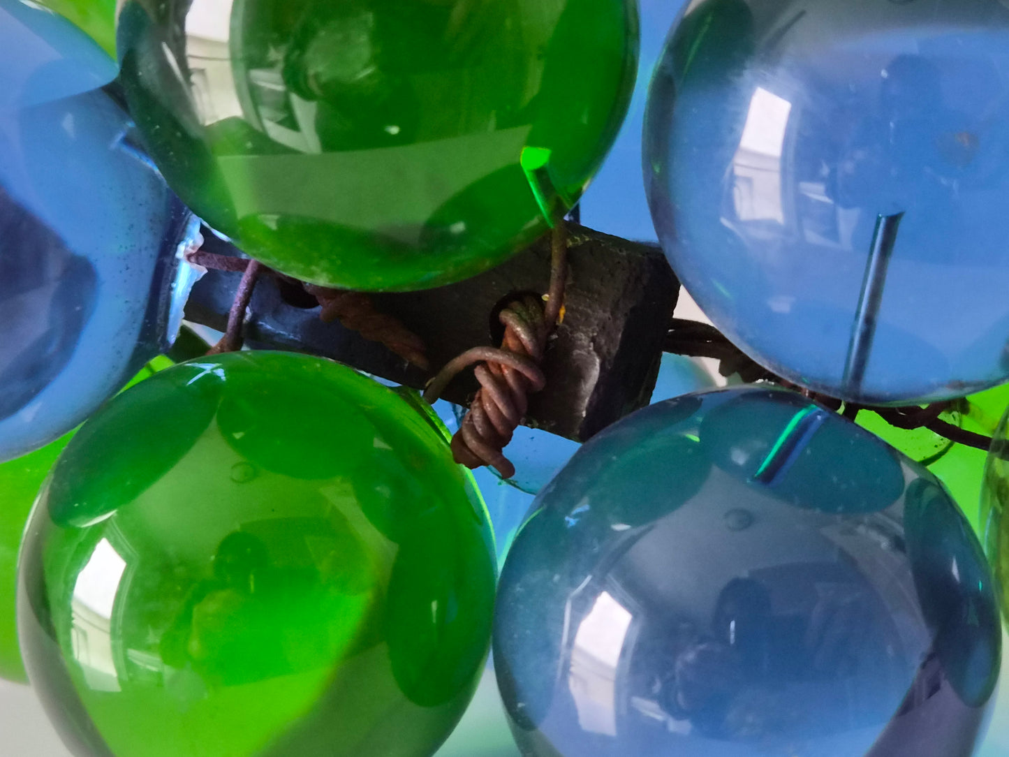 Retro Lucite Blue Green Grape Cluster