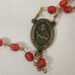 Vintage Red Fauceted Bead Rosary