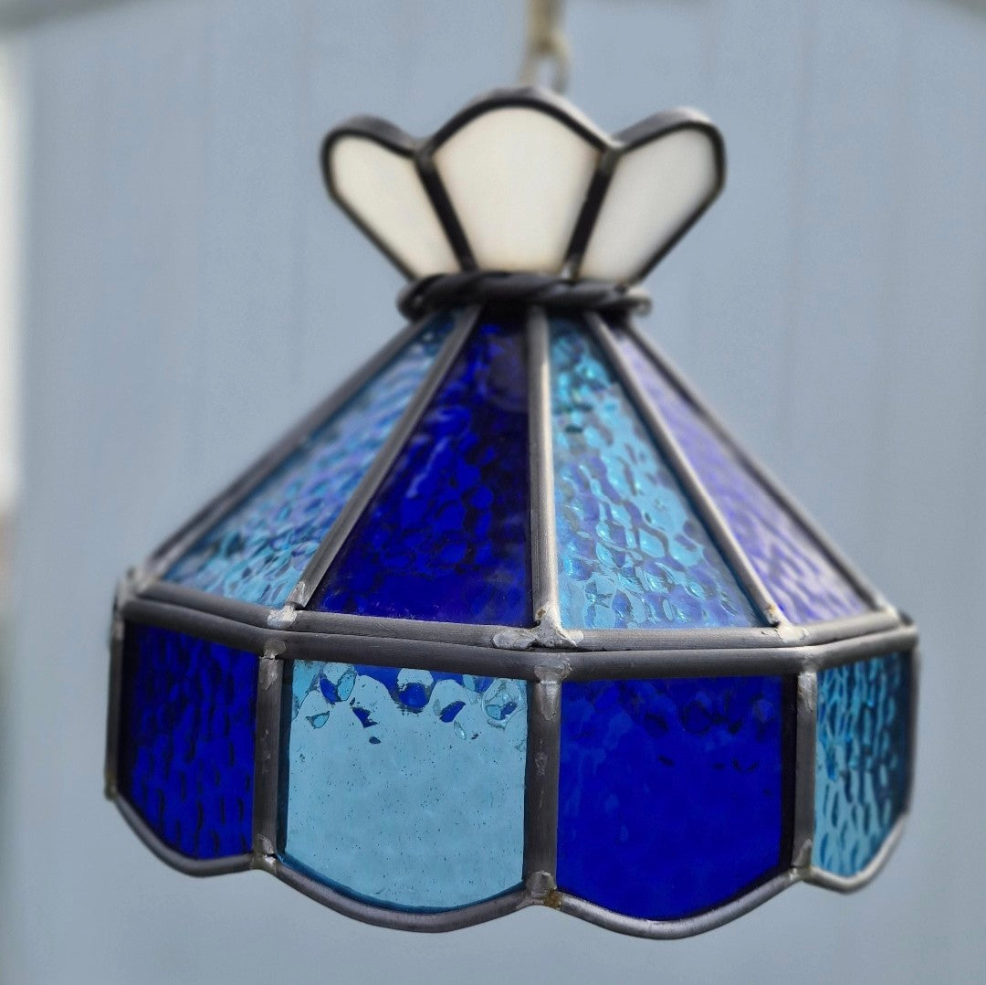 Blue Stained Glass Swag Light