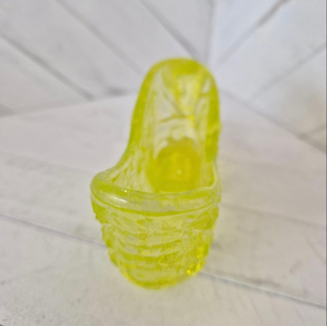 Uranium Fenton Glass Shoe