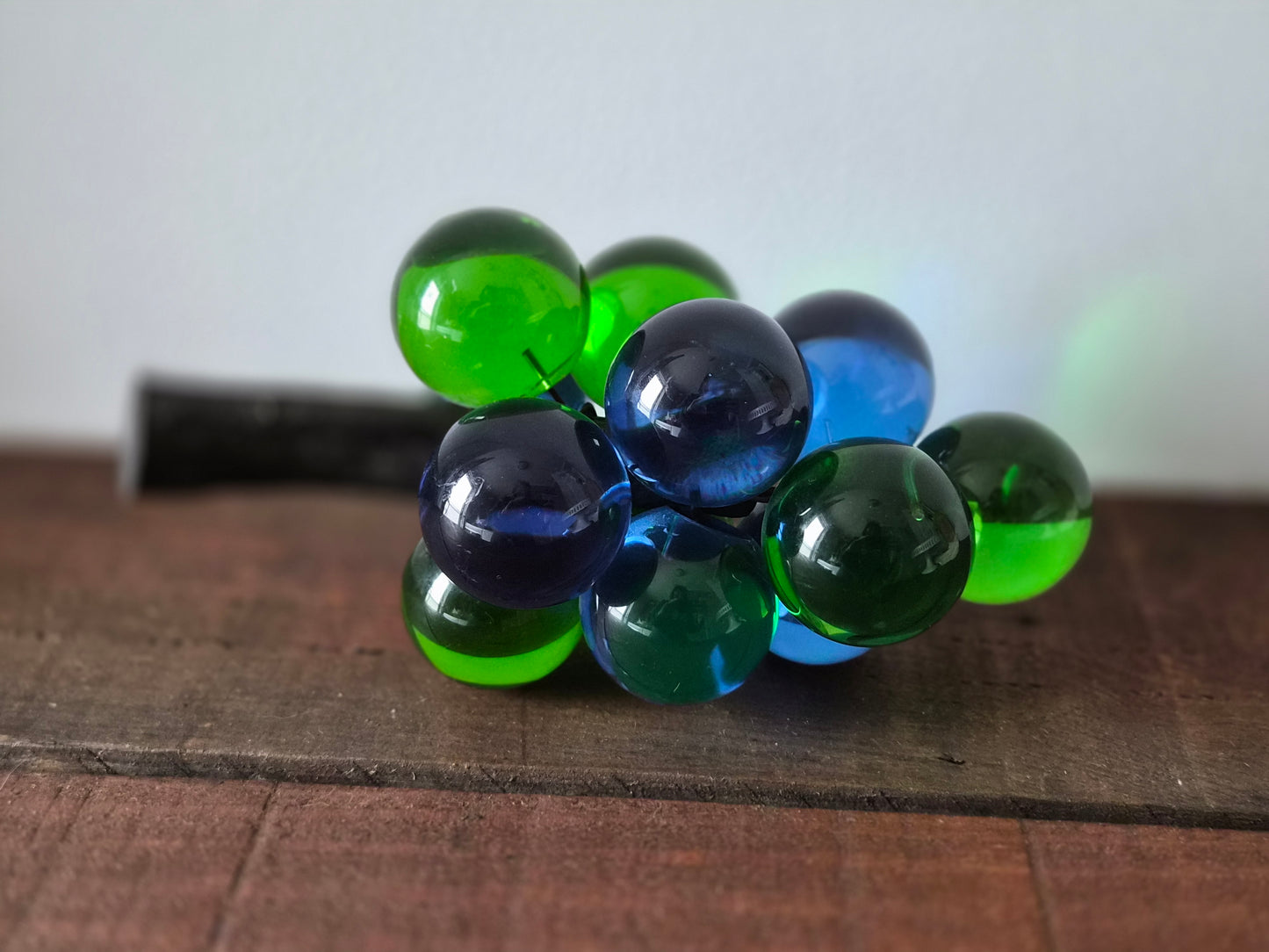 Retro Lucite Blue Green Grape Cluster