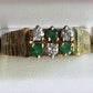 Vintage 18K Yellow Gold Emerald and Diamond Cocktail Ring - Local Pickup Only