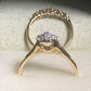 Vintage Diamond Pave Engagement Ring w/Matching Yellow Gold Pave Band 14K