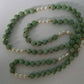 Vintage Jade and Pearl Necklace with 14K Yellow Gold Spacer Beads