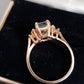 Estate Emerald Cut Genuine Aquamarine and Diamond Ring 14K -Local in-store pickup only.