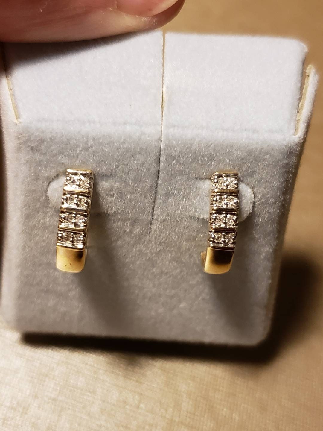 Vintage Estate Diamond Accent Cuff Earrings 14K