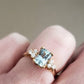 Estate Emerald Cut Genuine Aquamarine and Diamond Ring 14K -Local in-store pickup only.